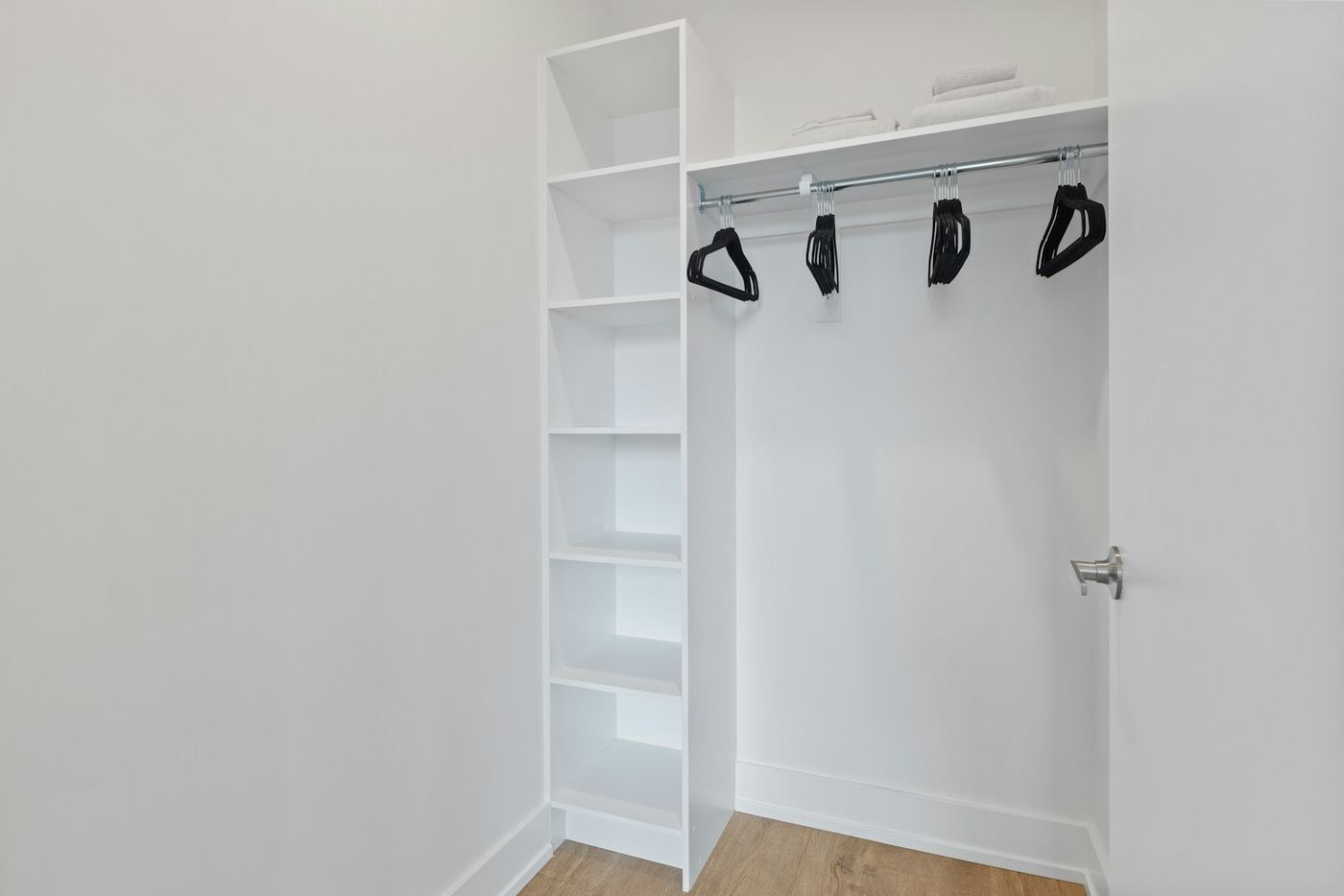 Example of the fitted wardrobe style we design and build, available across St Helens